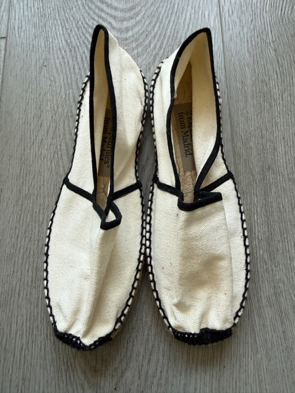 2 Espadrilles from Madrid | White with Black Trim | EU Size 38